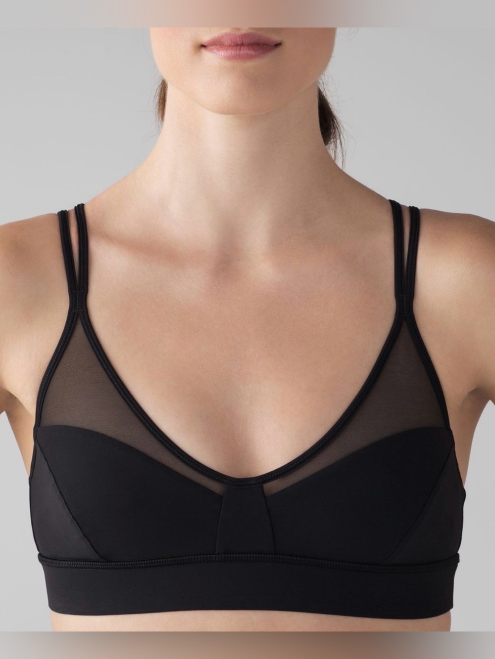 Lululemon Anew Bra Black w/ Mesh Inserts Size 6
